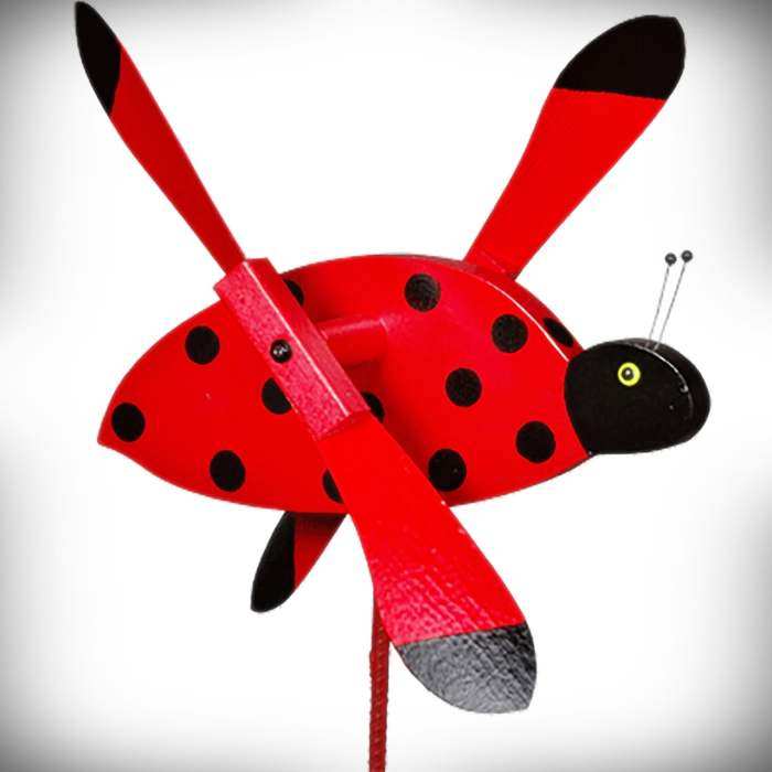 Whirlybird Ladybug Spinner w/Pole